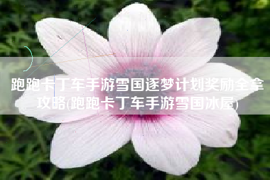 跑跑卡丁车手游雪国逐梦计划奖励全拿攻略(跑跑卡丁车手游雪国冰屋)