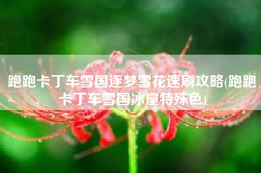 跑跑卡丁车雪国逐梦雪花速刷攻略(跑跑卡丁车雪国冰屋特殊色)