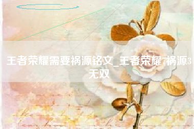 王者荣耀需要祸源铭文_王者荣耀7祸源3无双
