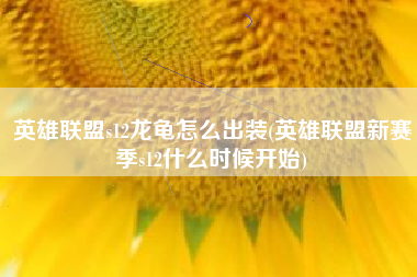 英雄联盟s12龙龟怎么出装(英雄联盟新赛季s12什么时候开始)