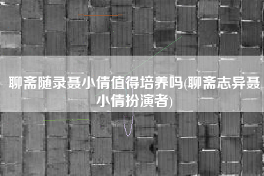 聊斋随录聂小倩值得培养吗(聊斋志异聂小倩扮演者)