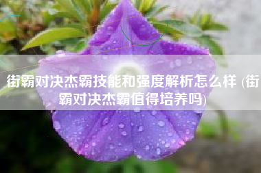 街霸对决杰霸技能和强度解析怎么样 (街霸对决杰霸值得培养吗)