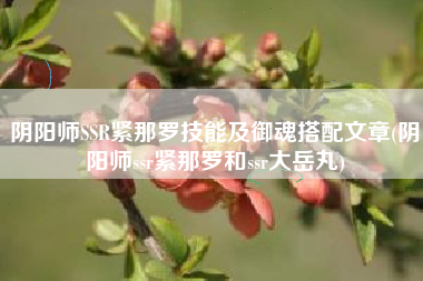阴阳师SSR紧那罗技能及御魂搭配文章(阴阳师ssr紧那罗和ssr大岳丸)
