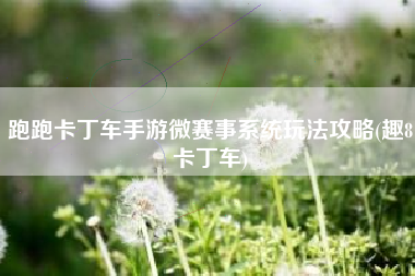 跑跑卡丁车手游微赛事系统玩法攻略(趣8卡丁车)