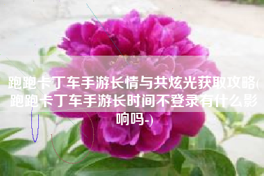 跑跑卡丁车手游长情与共炫光获取攻略(跑跑卡丁车手游长时间不登录有什么影响吗-)