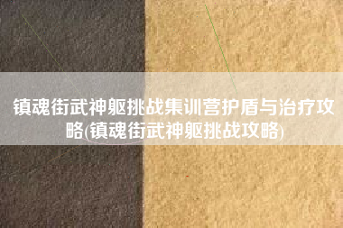 镇魂街武神躯挑战集训营护盾与治疗攻略(镇魂街武神躯挑战攻略)