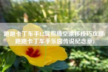 跑跑卡丁车手L2驾照腾空漂移技巧攻略(跑跑卡丁车手乐园传说纪念章)