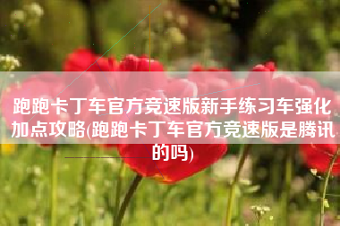 跑跑卡丁车官方竞速版新手练习车强化加点攻略(跑跑卡丁车官方竞速版是腾讯的吗)