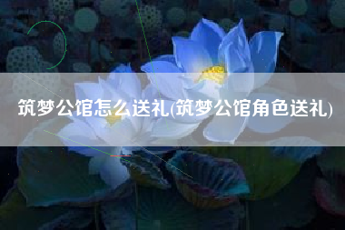 筑梦公馆怎么送礼(筑梦公馆角色送礼)