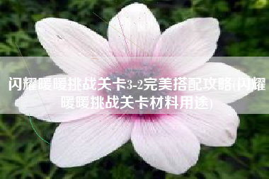 闪耀暖暖挑战关卡3-2完美搭配攻略(闪耀暖暖挑战关卡材料用途)