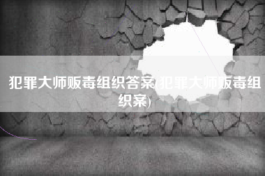 犯罪大师贩毒组织答案(犯罪大师贩毒组织案)
