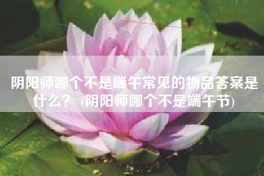 阴阳师哪个不是端午常见的物品答案是什么？ (阴阳师哪个不是端午节)