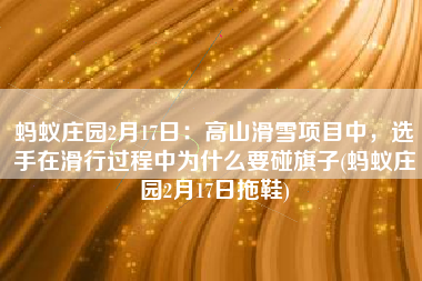 蚂蚁庄园2月17日：高山滑雪项目中，选手在滑行过程中为什么要碰旗子(蚂蚁庄园2月17日拖鞋)