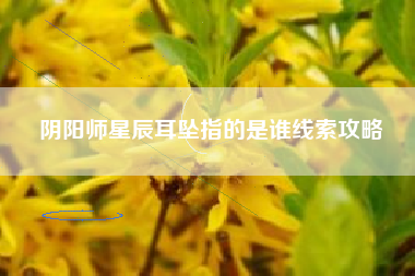阴阳师星辰耳坠指的是谁线索攻略