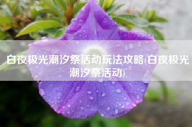 白夜极光潮汐祭活动玩法攻略(白夜极光潮汐祭活动)