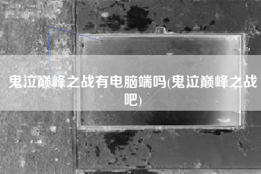 鬼泣巅峰之战有电脑端吗(鬼泣巅峰之战吧)