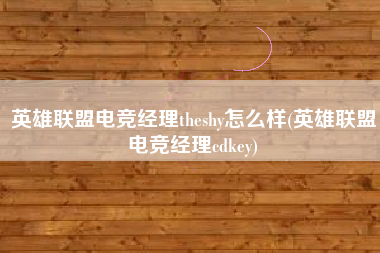 英雄联盟电竞经理theshy怎么样(英雄联盟电竞经理cdkey)