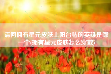 请问拥有星元皮肤上阳台帖的英雄是哪一个(拥有星元皮肤怎么穿戴)
