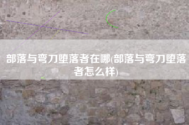 部落与弯刀堕落者在哪(部落与弯刀堕落者怎么样)