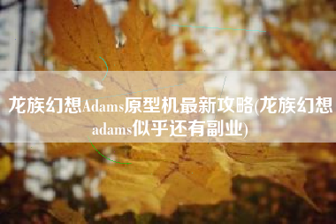 龙族幻想Adams原型机最新攻略(龙族幻想adams似乎还有副业)