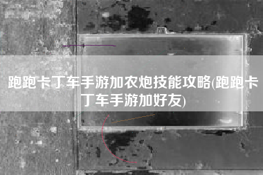跑跑卡丁车手游加农炮技能攻略(跑跑卡丁车手游加好友)