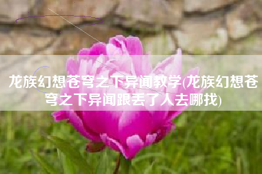 龙族幻想苍穹之下异闻教学(龙族幻想苍穹之下异闻跟丢了人去哪找)