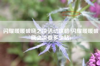 闪耀暖暖破晓之决活动攻略(闪耀暖暖破晓之决要多少钻)