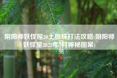 阴阳师妖怪屋20土蜘蛛打法攻略(阴阳师妖怪屋2022年7月神秘图案)