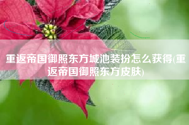 重返帝国御照东方城池装扮怎么获得(重返帝国御照东方皮肤)