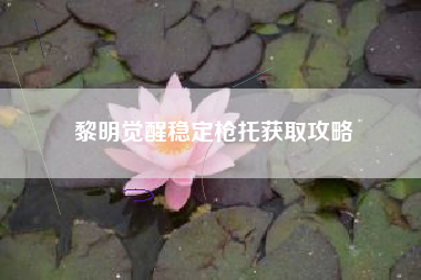 黎明觉醒稳定枪托获取攻略