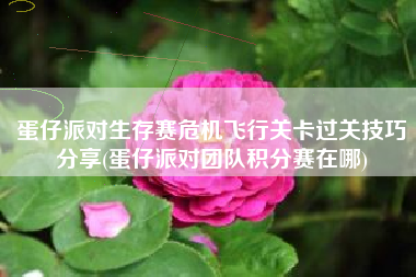 蛋仔派对生存赛危机飞行关卡过关技巧分享(蛋仔派对团队积分赛在哪)
