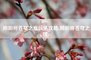 阴阳师苍穹之章玩法攻略(阴阳师苍穹之蚀)