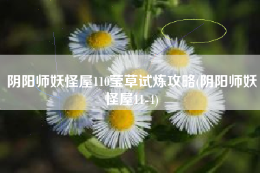 阴阳师妖怪屋110莹草试炼攻略(阴阳师妖怪屋11-4)