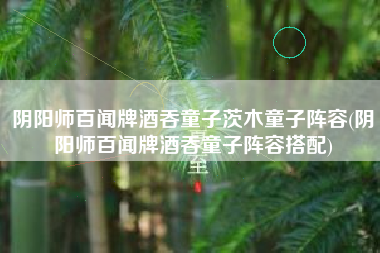 阴阳师百闻牌酒吞童子茨木童子阵容(阴阳师百闻牌酒吞童子阵容搭配)