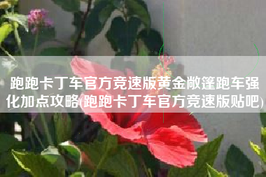 跑跑卡丁车官方竞速版黄金敞篷跑车强化加点攻略(跑跑卡丁车官方竞速版贴吧)