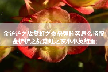 金铲铲之战霓虹之夜最强阵容怎么搭配(金铲铲之战霓虹之夜小小英雄蛋)