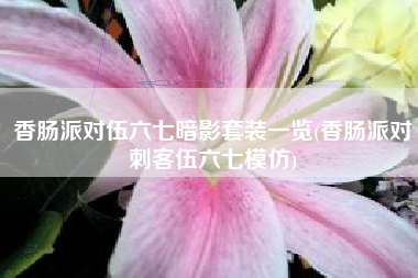 香肠派对伍六七暗影套装一览(香肠派对刺客伍六七模仿)
