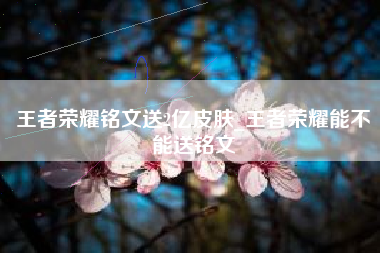 王者荣耀铭文送2亿皮肤_王者荣耀能不能送铭文
