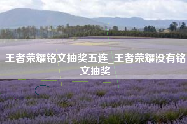 王者荣耀铭文抽奖五连_王者荣耀没有铭文抽奖