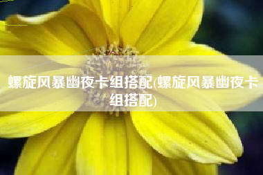 螺旋风暴幽夜卡组搭配(螺旋风暴幽夜卡组搭配)