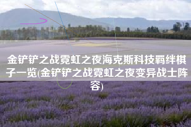 金铲铲之战霓虹之夜海克斯科技羁绊棋子一览(金铲铲之战霓虹之夜变异战士阵容)