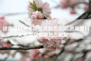 逃离塔科夫美商交易额怎么刷(逃离塔科夫美商交易额怎么刷贴吧) 逃离塔科夫美商交易额怎么刷(逃离塔科夫美商交易额怎么刷贴吧)