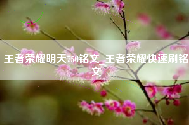 王者荣耀明天750铭文_王者荣耀快速刷铭文