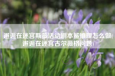 邂逅在迷宫斯薇活动剧本鲨推理怎么做(邂逅在迷宫古尔薇格问题)