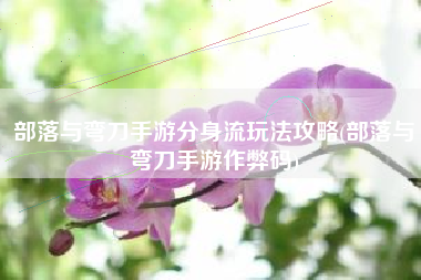 部落与弯刀手游分身流玩法攻略(部落与弯刀手游作弊码)