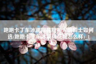 跑跑卡丁车冰澜棉花糖和光明骑士如何选(跑跑卡丁车冰澜棉花糖怎么样)_1