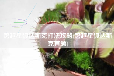 跨越星弧达斯克打法攻略(跨越星弧达斯克首领)
