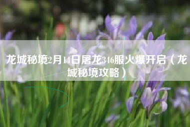 龙城秘境2月14日屠龙346服火爆开启（龙城秘境攻略）