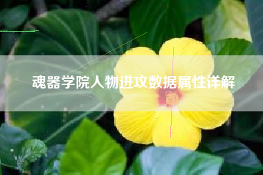 魂器学院人物进攻数据属性详解
