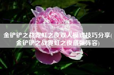 金铲铲之战霓虹之夜双人模式技巧分享(金铲铲之战霓虹之夜最强阵容)